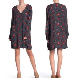 Madewell Floral Button Front Long Sleeve Easy Dress Size Large